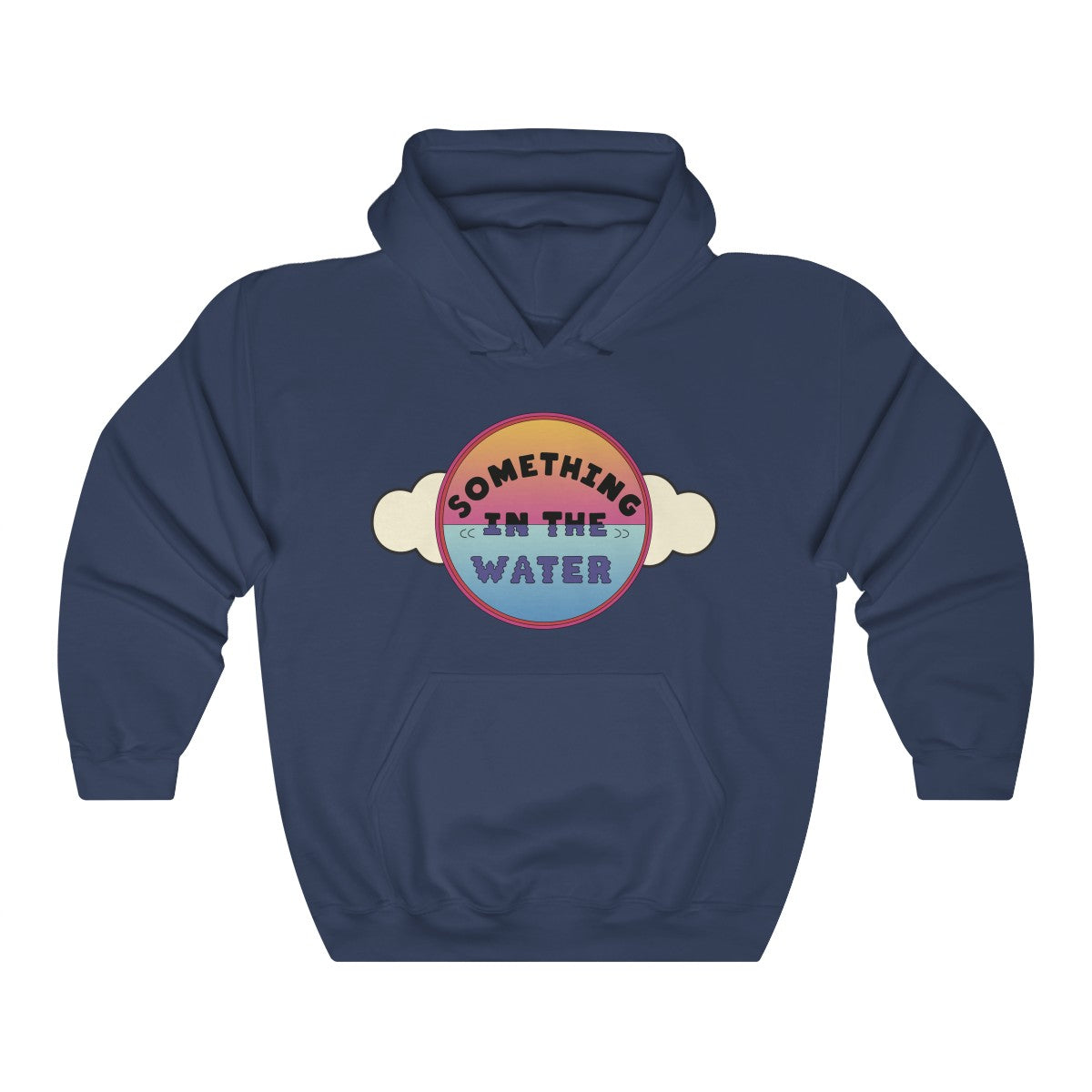 Something in the water Unisex Heavy Blend Hooded Sweatshirt - Pharrell Williams festival merch inspired-Navy-S-Bootlg