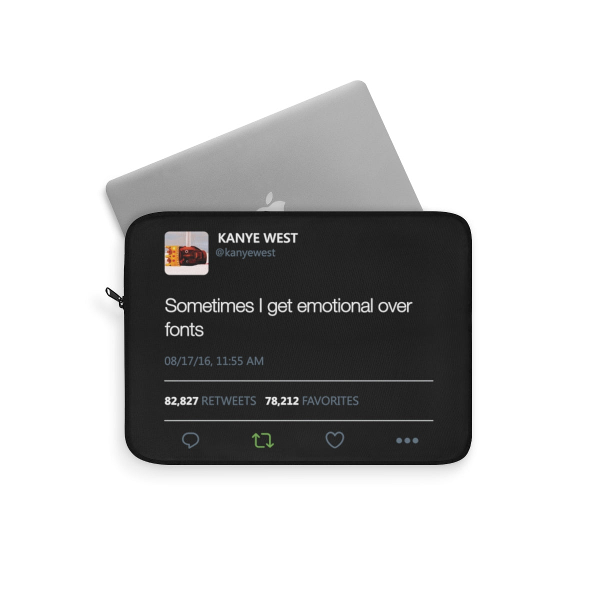 Sometimes I get emotional over fonts Kanye West Tweet Laptop sleeve-Bootlg