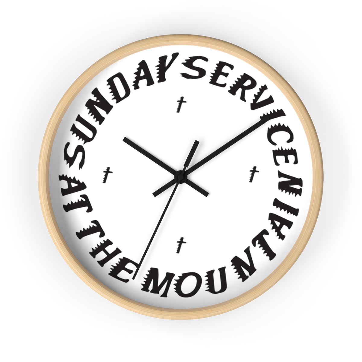 Sunday Service At The Mountain Wall clock - Kanye West Sunday Service Coachella-10 in-Wooden-Black-Bootlg