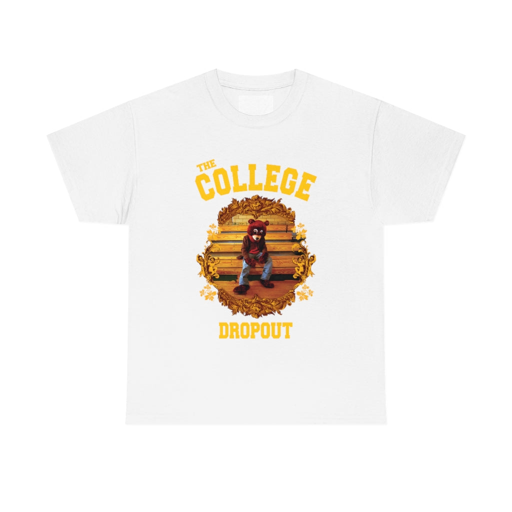 The College Dropout Bear Unisex Tee-White-S-Bootlg