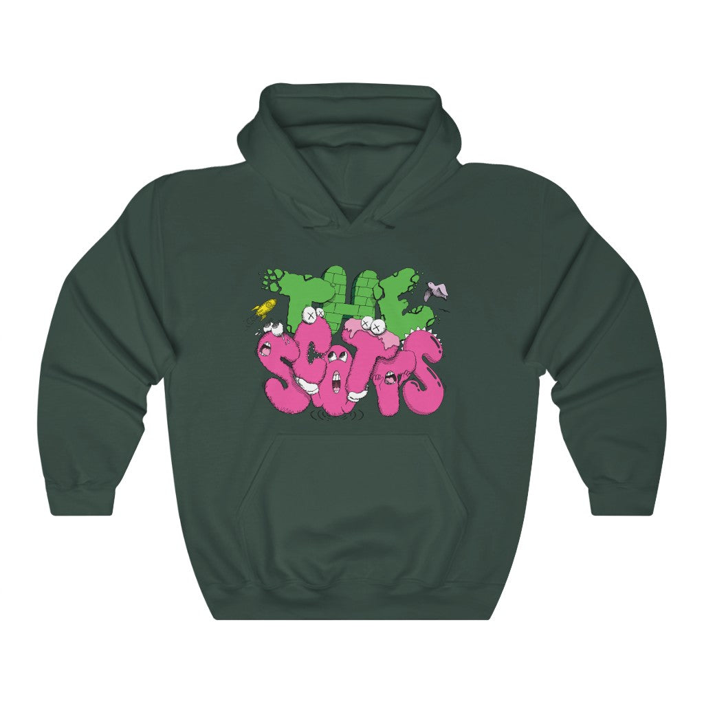 The Scotts Graffiti Kid Cudi Hoodie Merch Inspired Unisex Hooded Sweatshirt-Forest Green-S-Bootlg