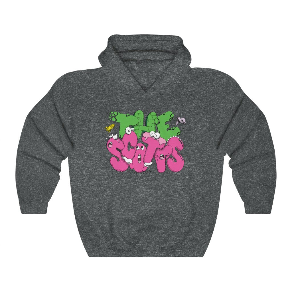 The Scotts Graffiti Kid Cudi Hoodie Merch Inspired Unisex Hooded Sweatshirt-Dark Heather-S-Bootlg