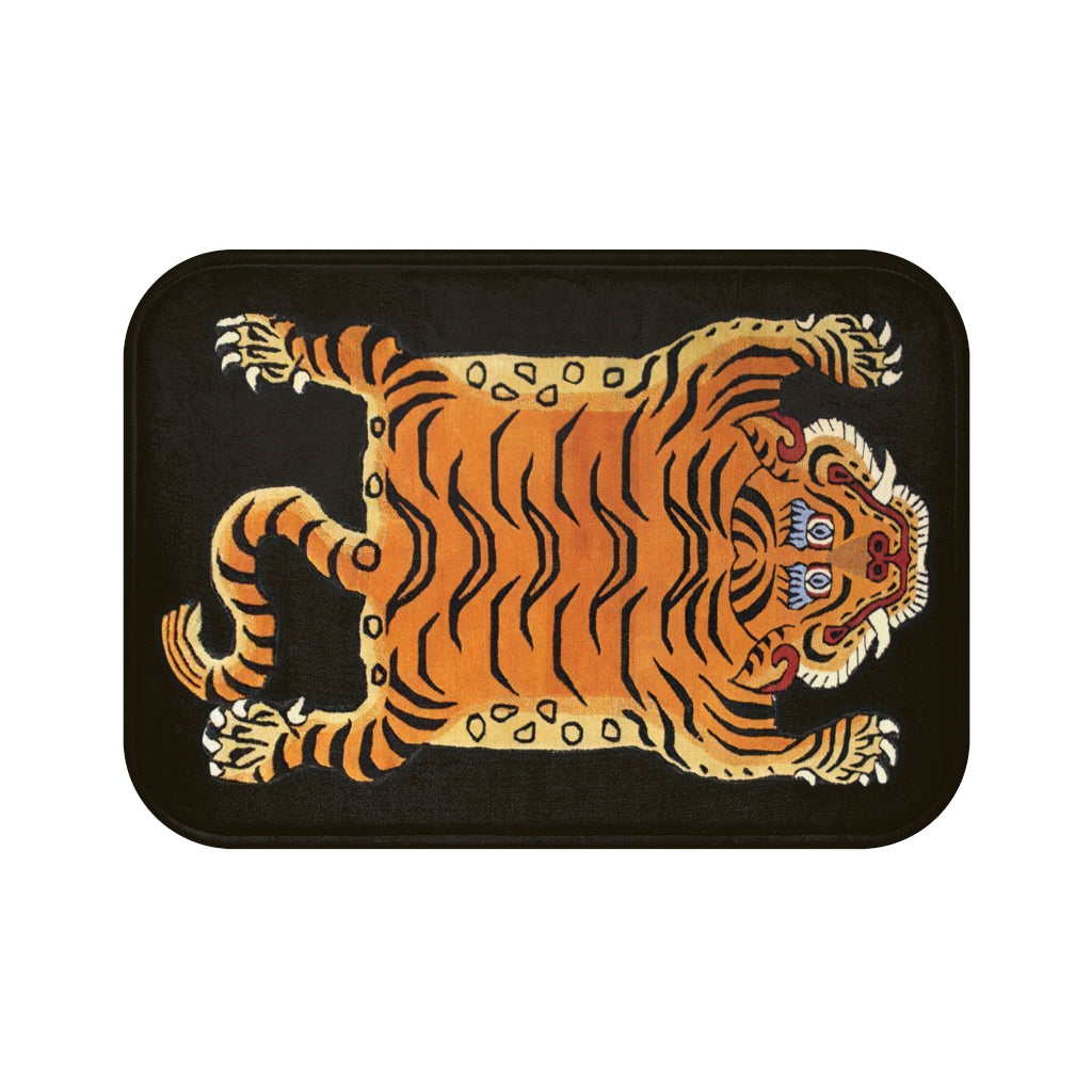 Tibetan Printed Tiger Bath Mat-24" × 17"-Bootlg