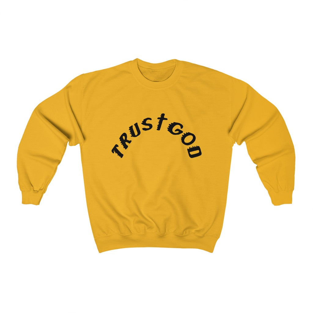 Trust God Sunday Service at the Mountain Unisex Heavy Sweatshirt-Gold-S-Bootlg