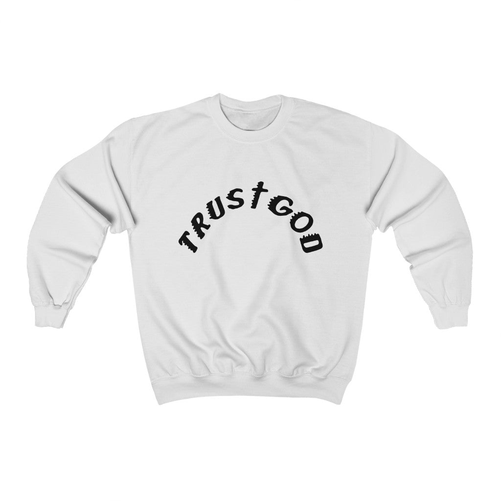 Trust God Sunday Service at the Mountain Unisex Heavy Sweatshirt-White-L-Bootlg