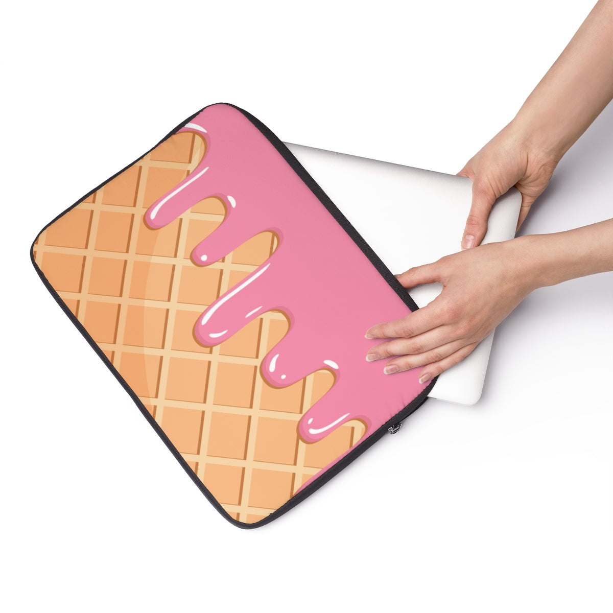 Waffle and Ice Cream Laptop Sleeve-13"-Bootlg