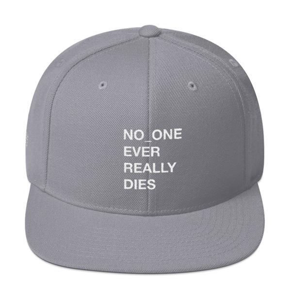 NERD NO_ONE Ever Really Dies logo embroidery Snapback Cap-Silver-Bootlg