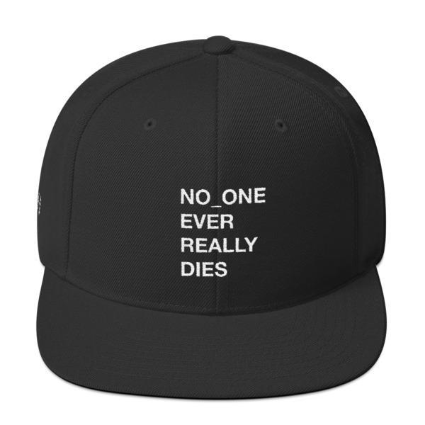NERD NO_ONE Ever Really Dies logo embroidery Snapback Cap-Black-Bootlg