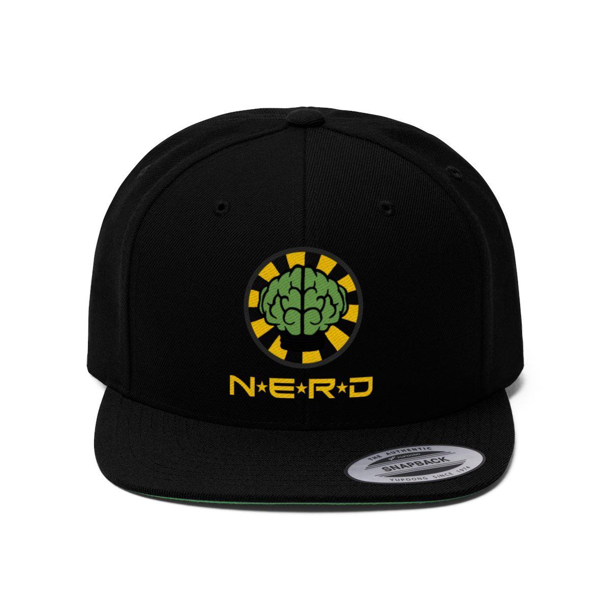 N*E*R*D Unisex Flat Bill Hat-Black-One size-Bootlg