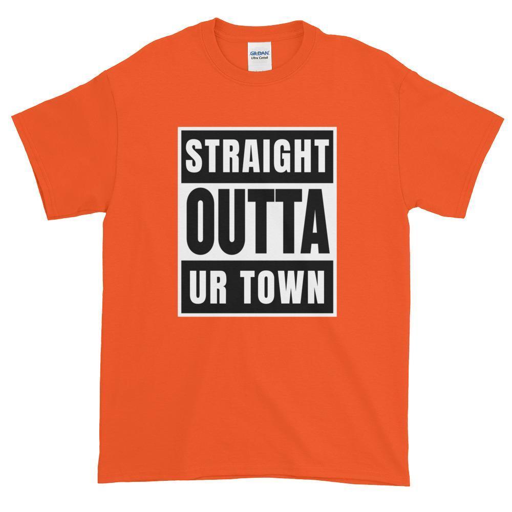 Personalized Straight outta Compton or Your Town Short-Sleeve T-Shirt-Orange-S-Bootlg