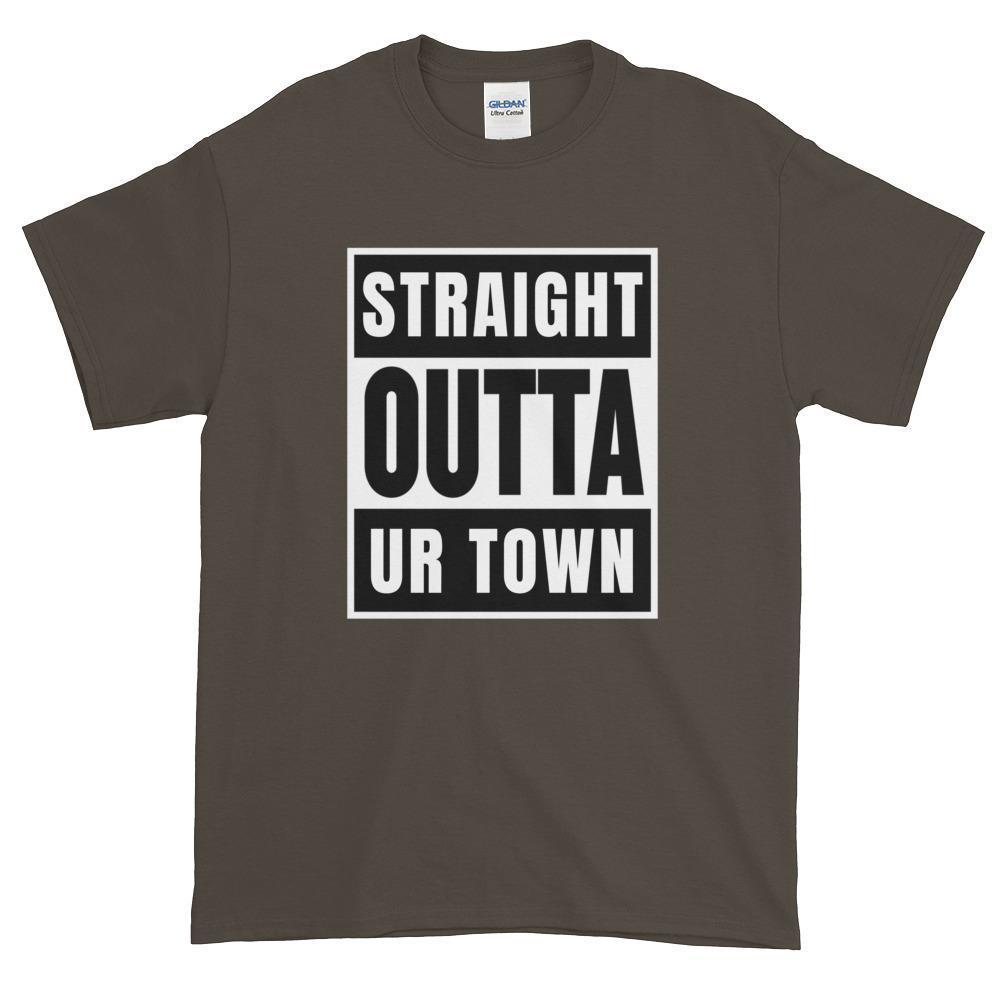 Personalized Straight outta Compton or Your Town Short-Sleeve T-Shirt-Olive-S-Bootlg