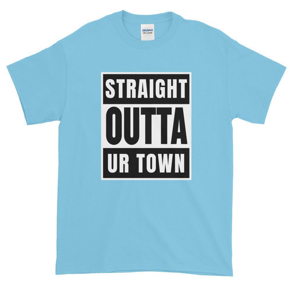 Personalized Straight outta Compton or Your Town Short-Sleeve T-Shirt-Sky-S-Bootlg