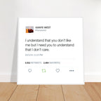 Kanye West Tweet Framed Poster-30x30 cm / 12x12″-White frame-Bootlg