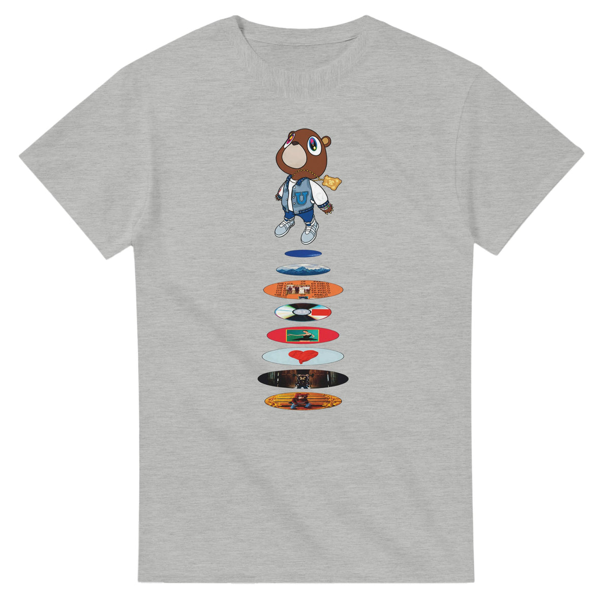 Graduation Bear Discography Tee-Ash-S-Bootlg