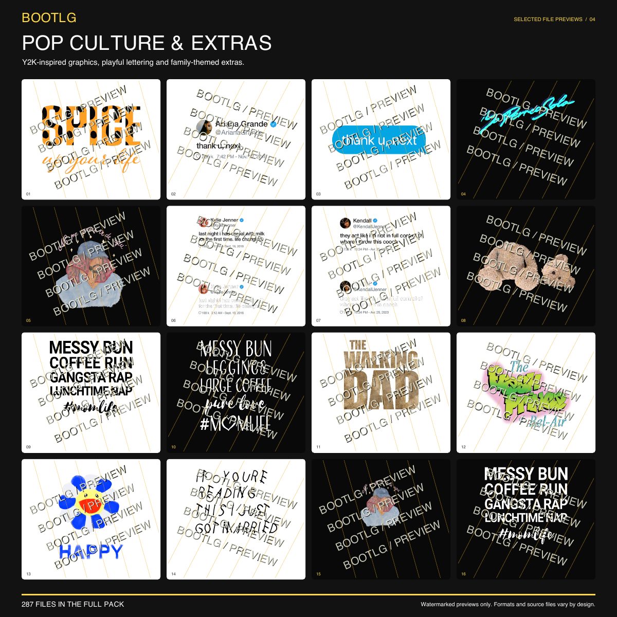Watermarked pop culture and retro previews