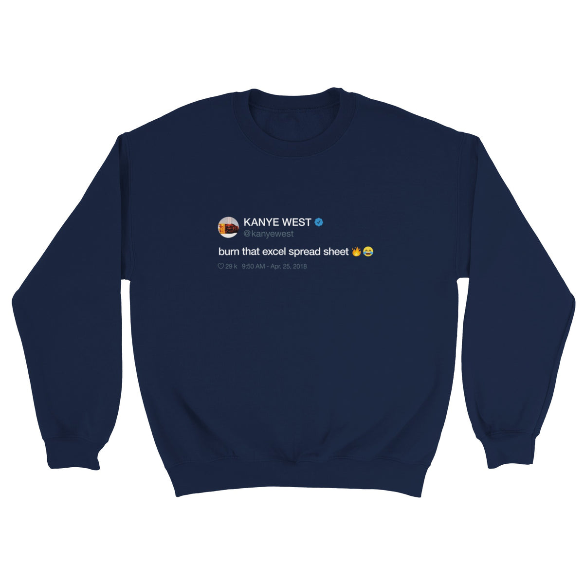 Burn That Excel Spreadsheet Crewneck-Navy-S-Bootlg