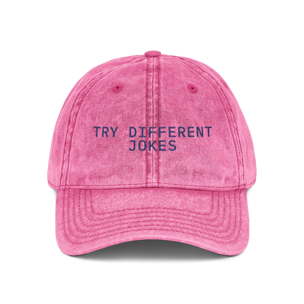 Funny Rap Meme Embroidered Hat, Vintage Dad Cap, 6 Designs-One size-Pink - TRY DIFFERENT JOKES-Bootlg