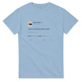 I Give Up Drinking Kanye West tweet T-shirt in Light Blue, front view