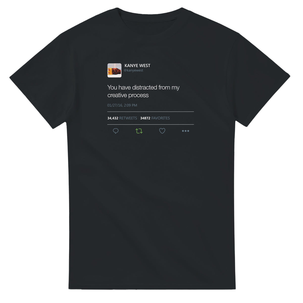 Creative Process Kanye West Tweet Tee-Black-S-Bootlg