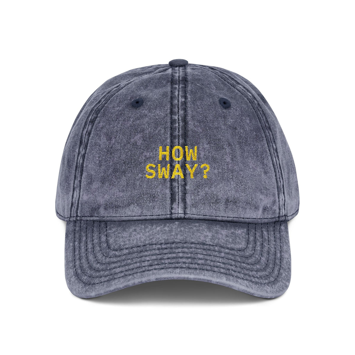 Funny Rap Meme Embroidered Hat, Vintage Dad Cap, 6 Designs-One size-Navy - HOW SWAY?-Bootlg