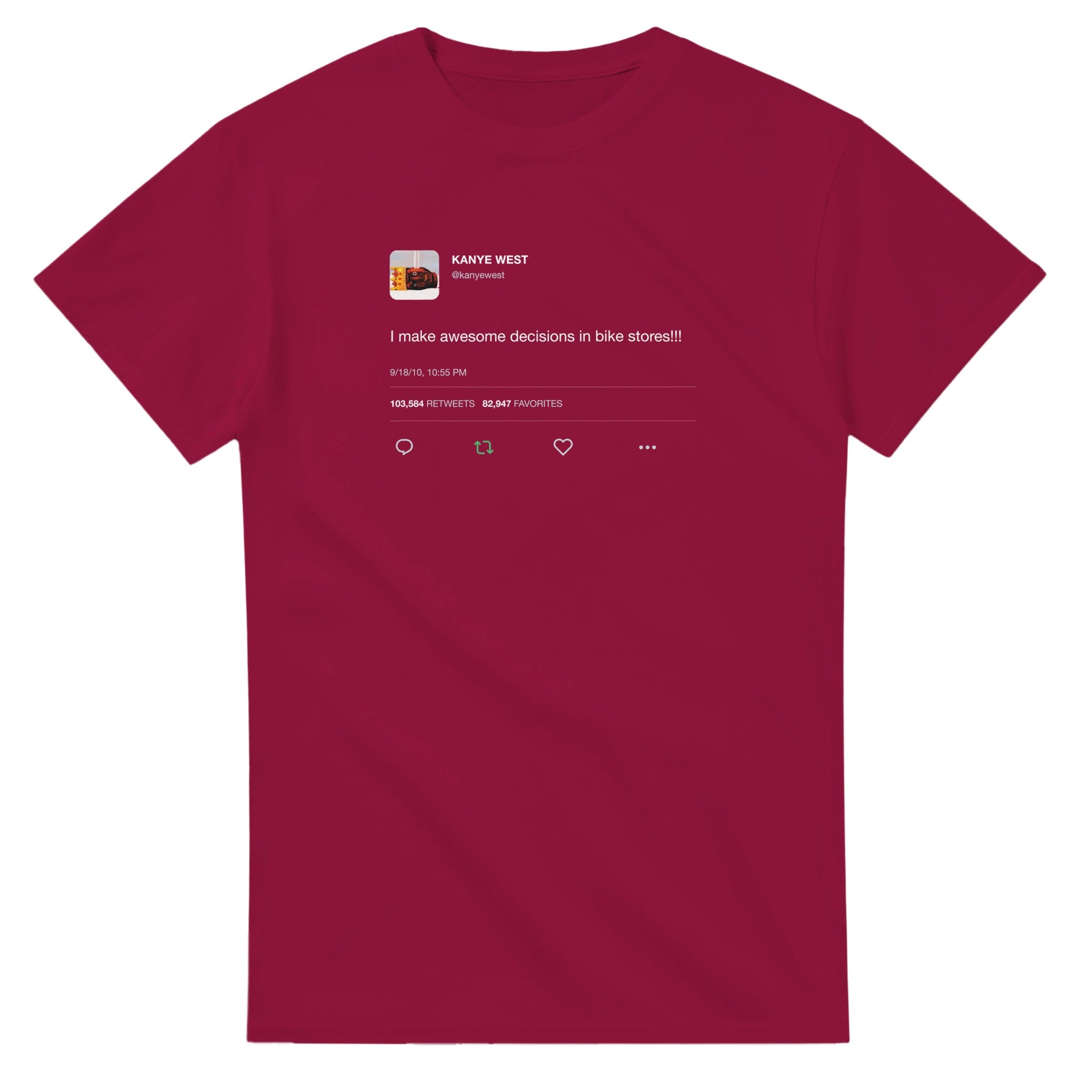 Bike Stores Kanye West Tee-Cardinal Red-S-Bootlg