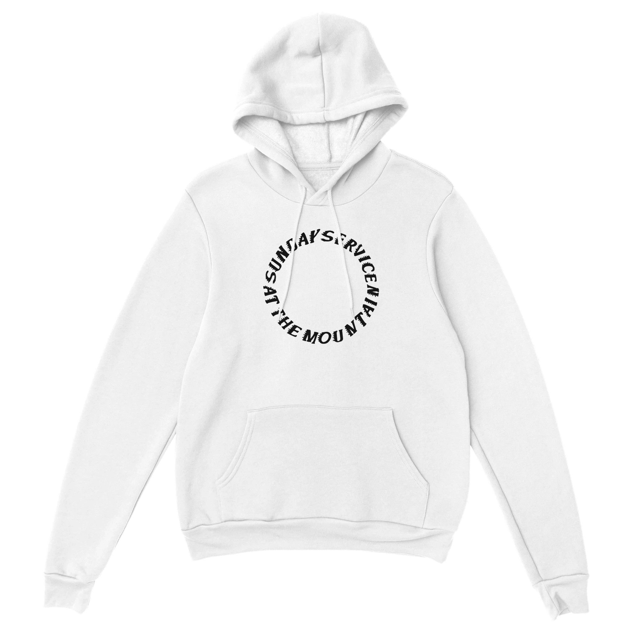 Sunday Service at the Mountain Hoodie-White-S-Bootlg