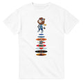 Graduation Bear Discography Tee, White Gildan 5000 T-shirt, front graphic print, flat product view