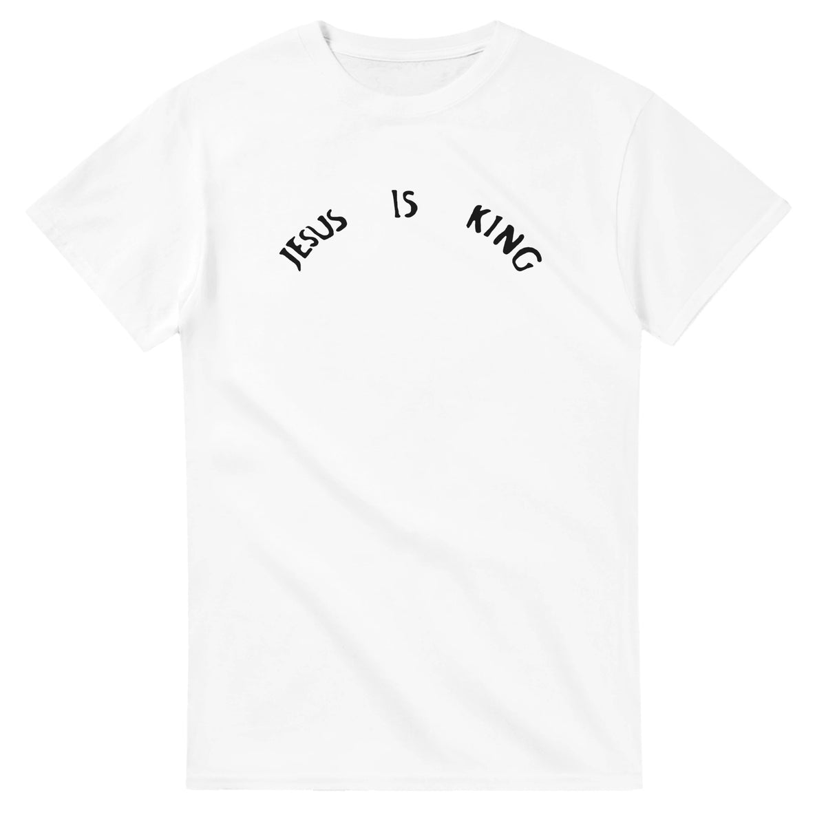 Jesus Is King Arched T-Shirt-White-S-Bootlg