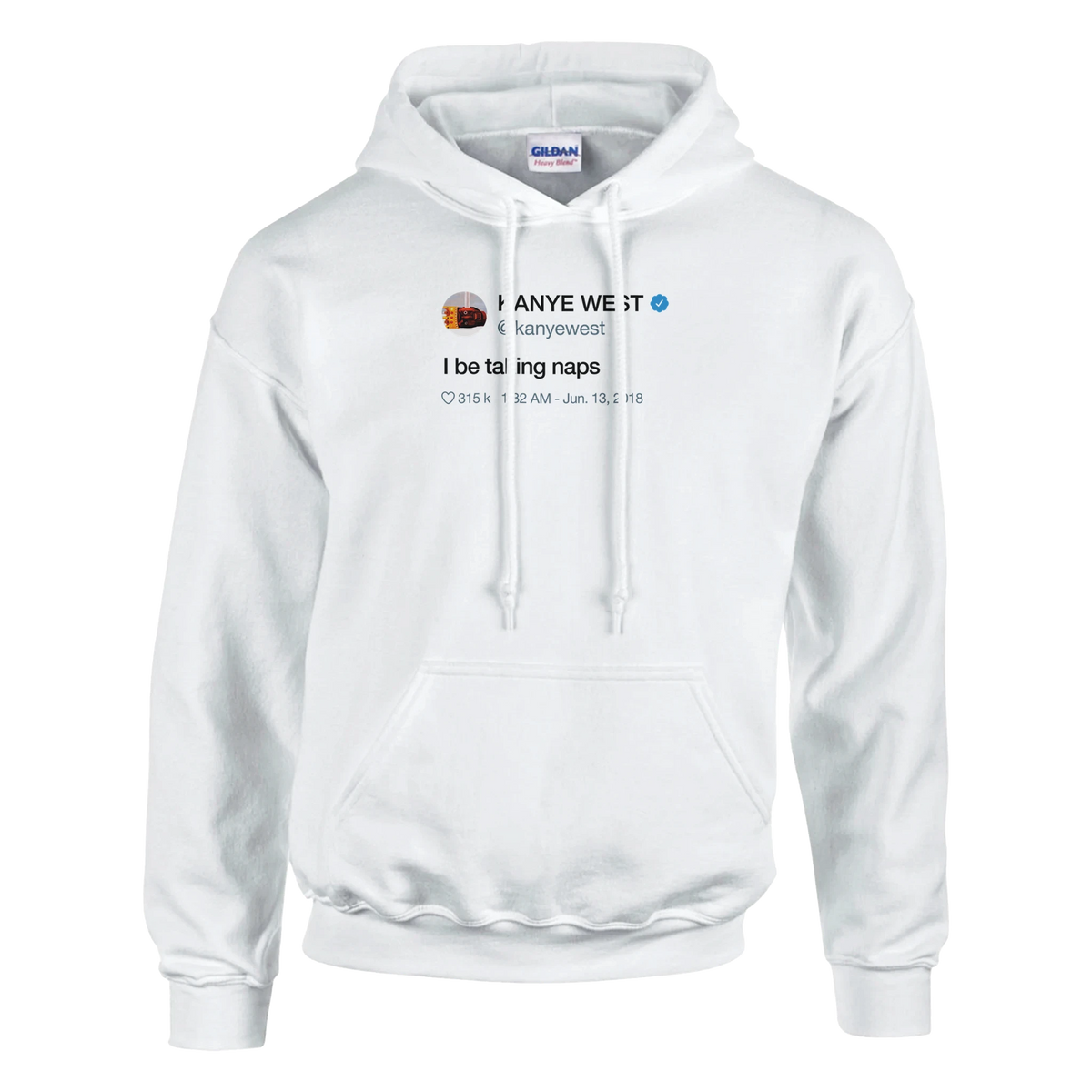 I Be Taking Naps Kanye West Tweet Hoodie-White-S-Bootlg
