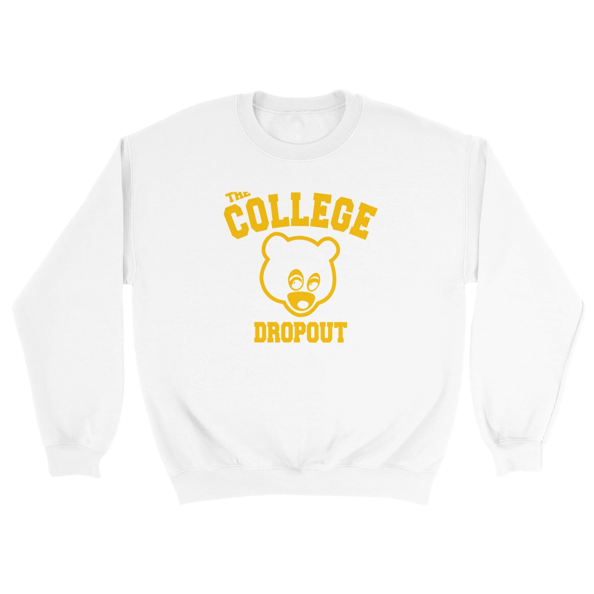 The College Dropout Crewneck Sweatshirt - Old Kanye West-White-S-Bootlg