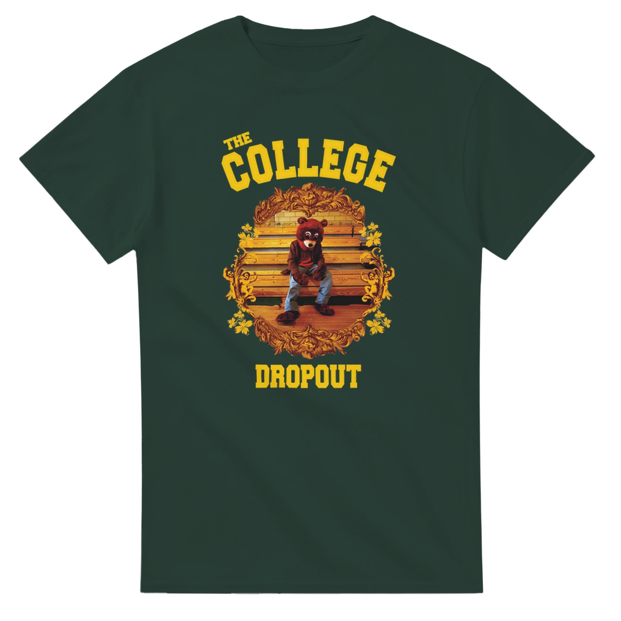 The College Dropout Bear Unisex Tee - Old Kanye West inspired Tshirt-Forest Green-S-Bootlg