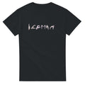 Iceman crystal hands rhinestone glove graphic tee, black flat lay