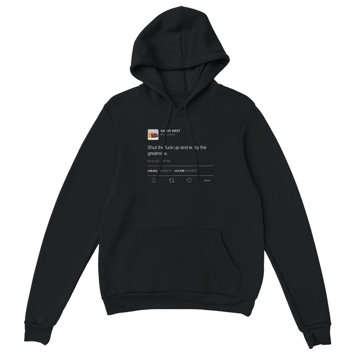 Enjoy the Greatness Kanye West Tweet Hoodie-Black-S-Bootlg