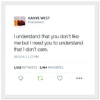 Kanye West Tweet Framed Poster-30x30 cm / 12x12″-White frame-Bootlg