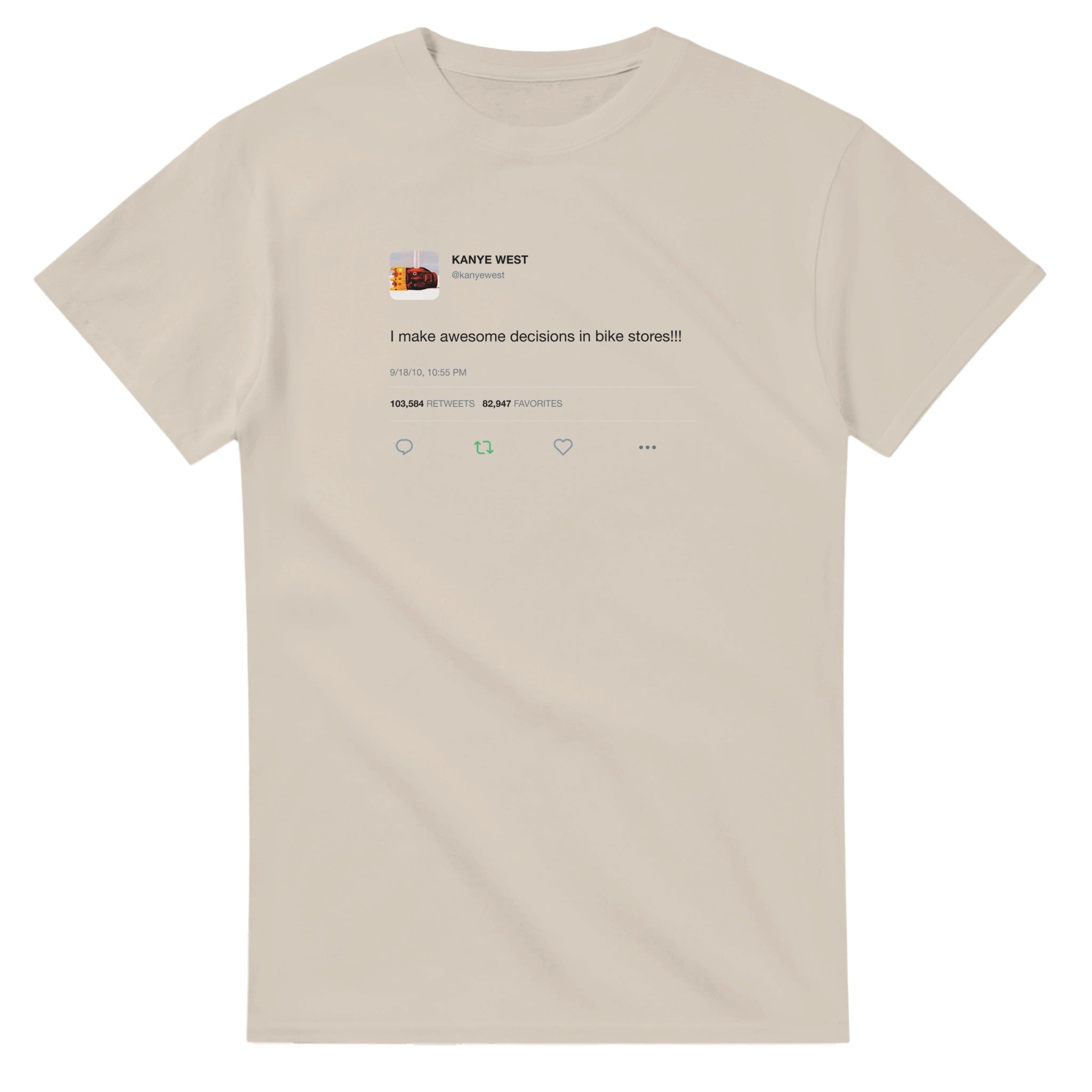 Bike Stores Kanye West Tee-Sand-S-Bootlg