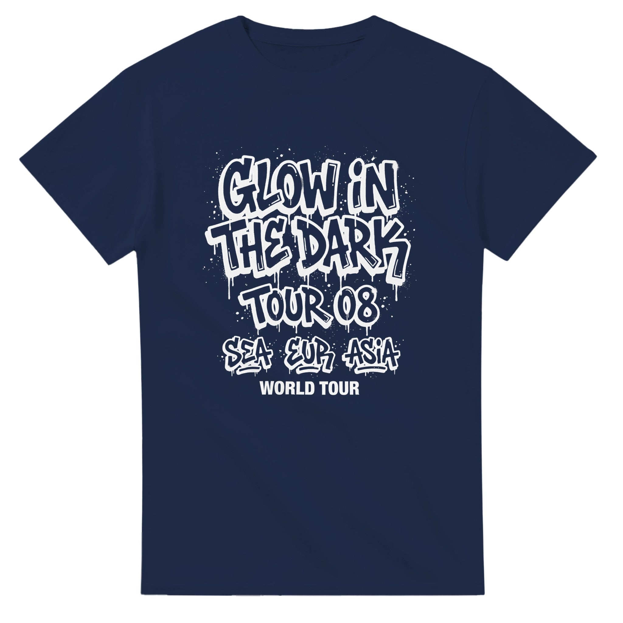 Glow In The Dark Kanye West Tee-Navy-S-Bootlg