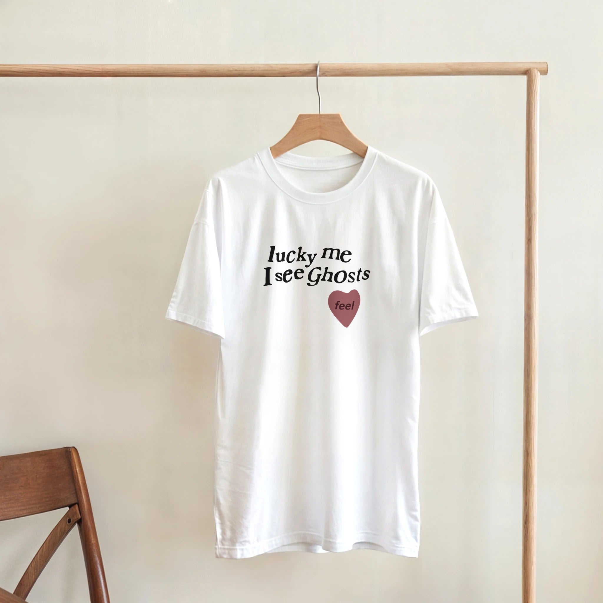 Lucky Me I See Ghosts T-Shirt-White-S-Bootlg