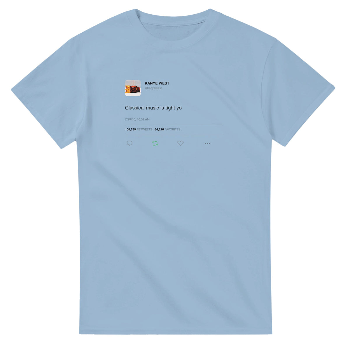 Classical Music Kanye West Tee-Light Blue-S-Bootlg