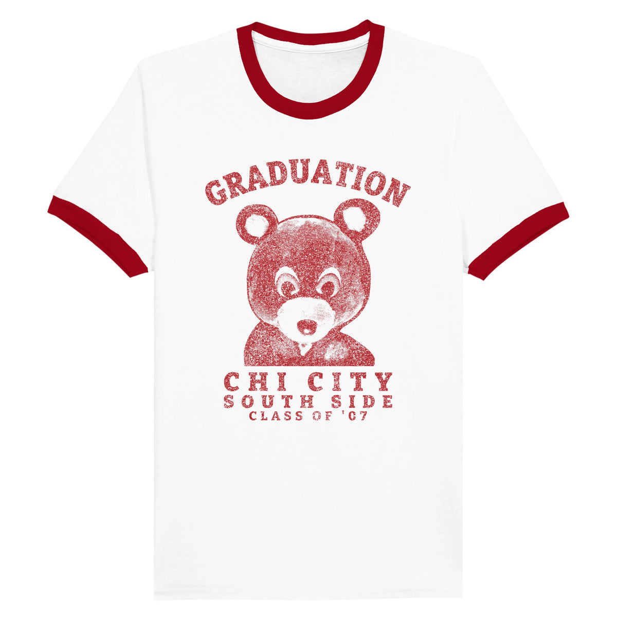 Graduation Chi City Ringer Tee-White and Red-S-Bootlg