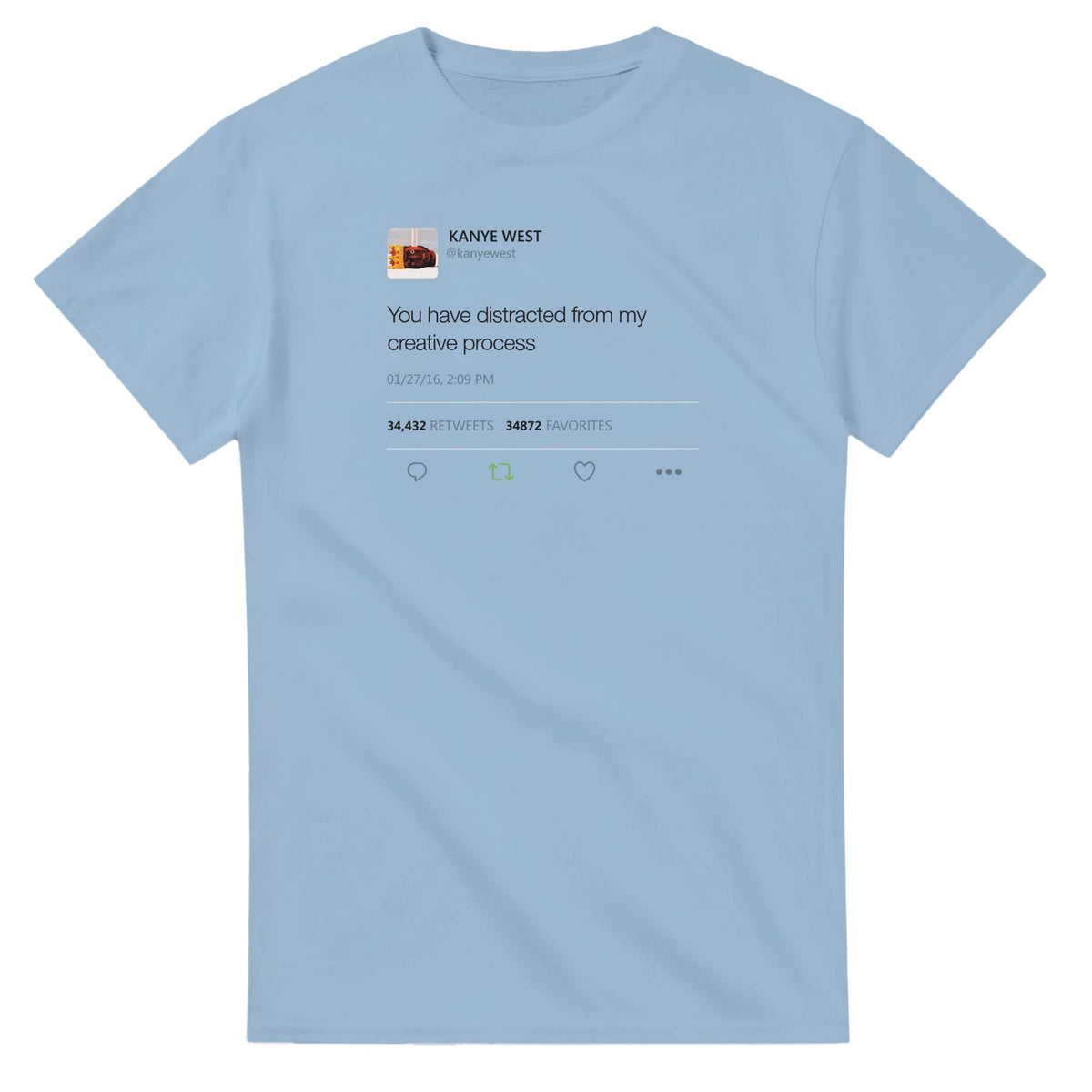 Creative Process Kanye West Tweet Tee-Light Blue-S-Bootlg