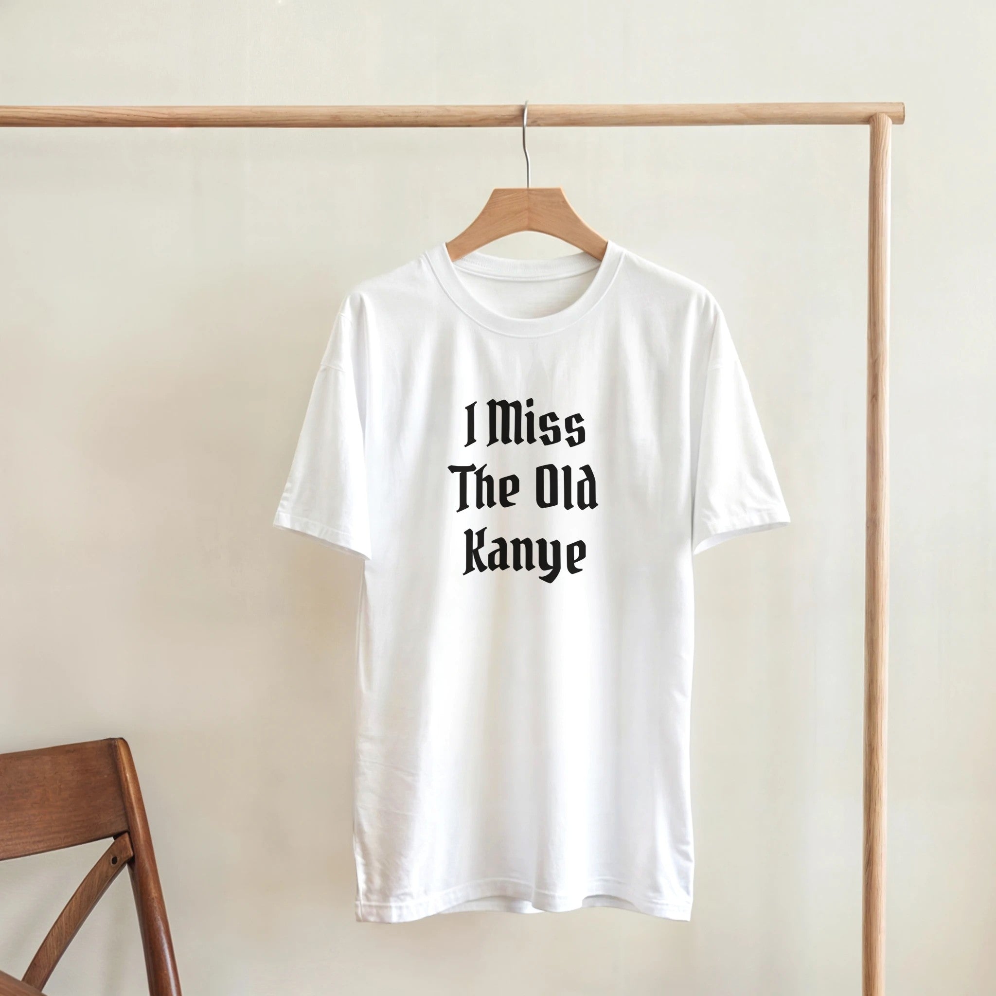 I Miss The Old Kanye T-Shirt - Blackletter Ye Quote Tee-White-S-Bootlg