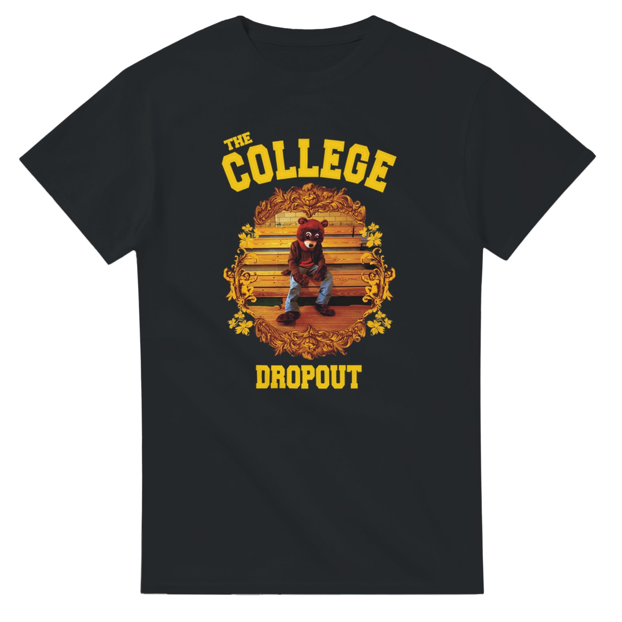 The College Dropout Bear Unisex Tee - Old Kanye West inspired Tshirt-Black-S-Bootlg