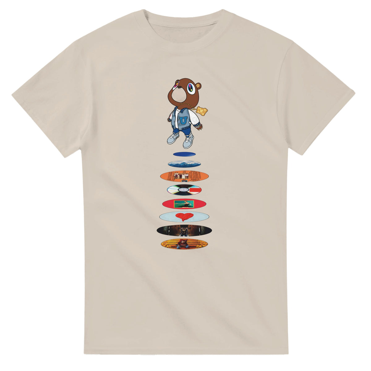 Graduation Bear Discography Tee-Sand-S-Bootlg