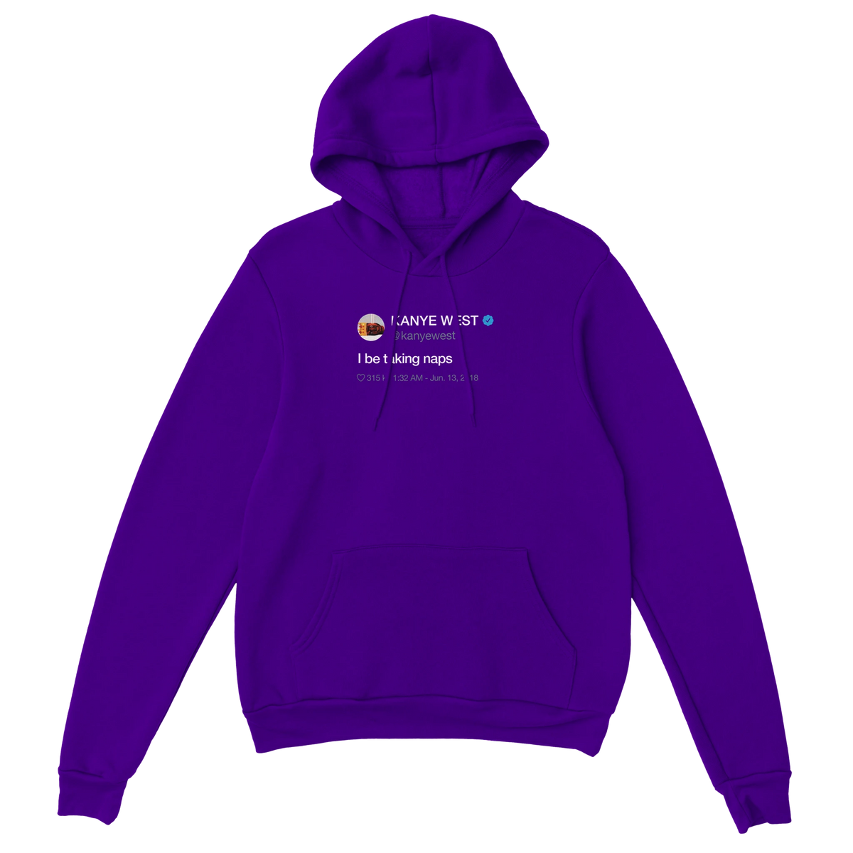 I Be Taking Naps Kanye West Tweet Hoodie-Purple-S-Bootlg