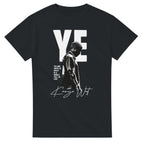 YE Portrait Kanye West Tee, Black Gildan 5000 T-shirt, front graphic print, flat product view