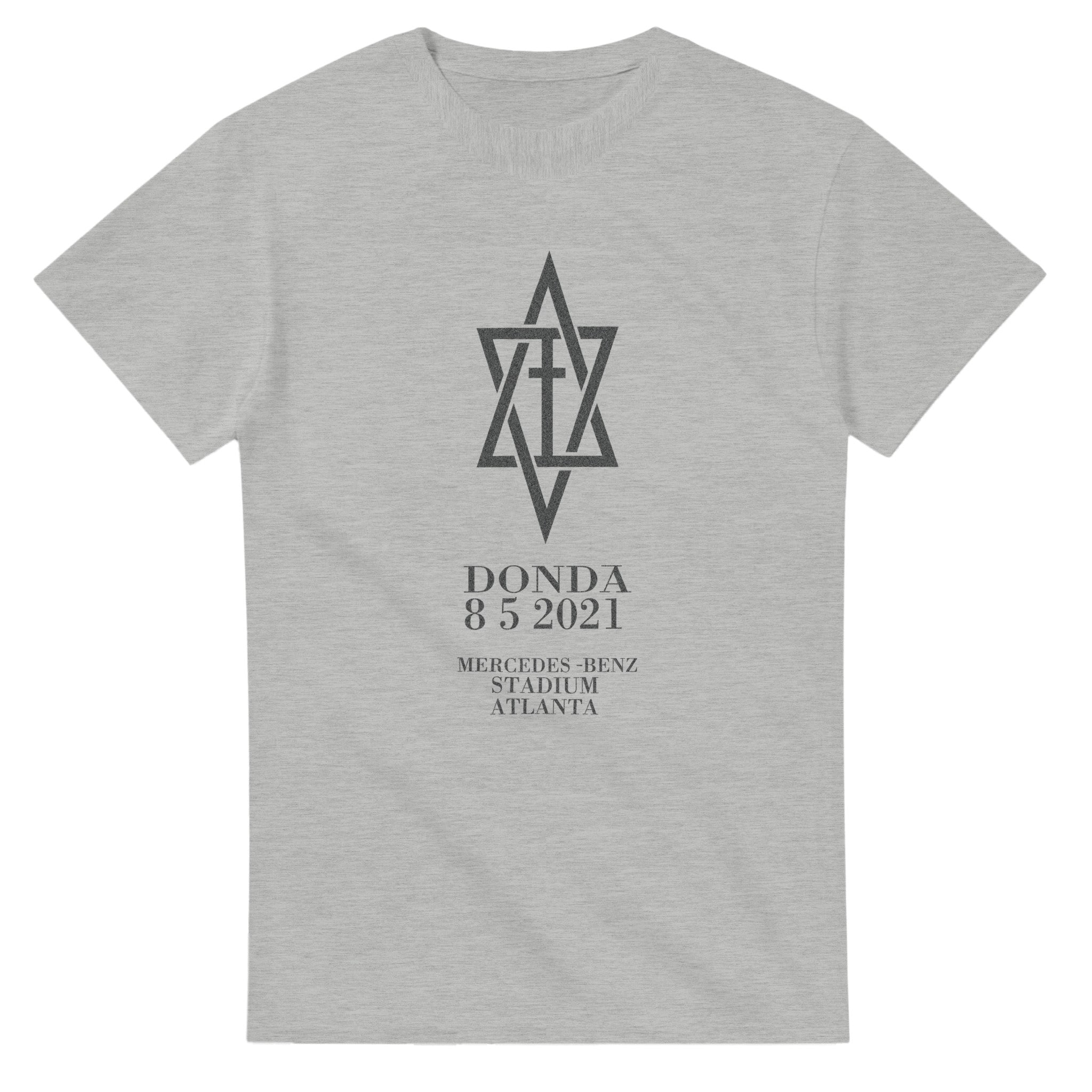 Donda inspired Kanye West album T-shirt in Ash, front view
