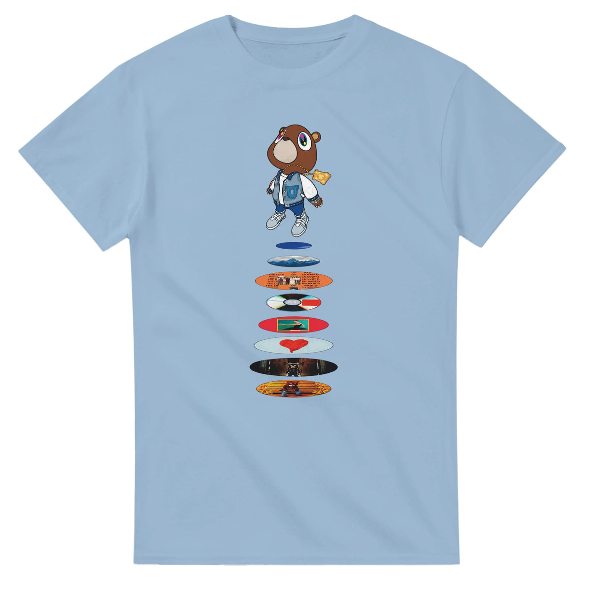 Graduation Bear Discography Tee-Light Blue-S-Bootlg