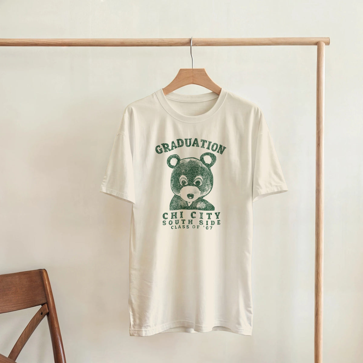 Graduation Chi City Bear Tee-Natural-S-Bootlg