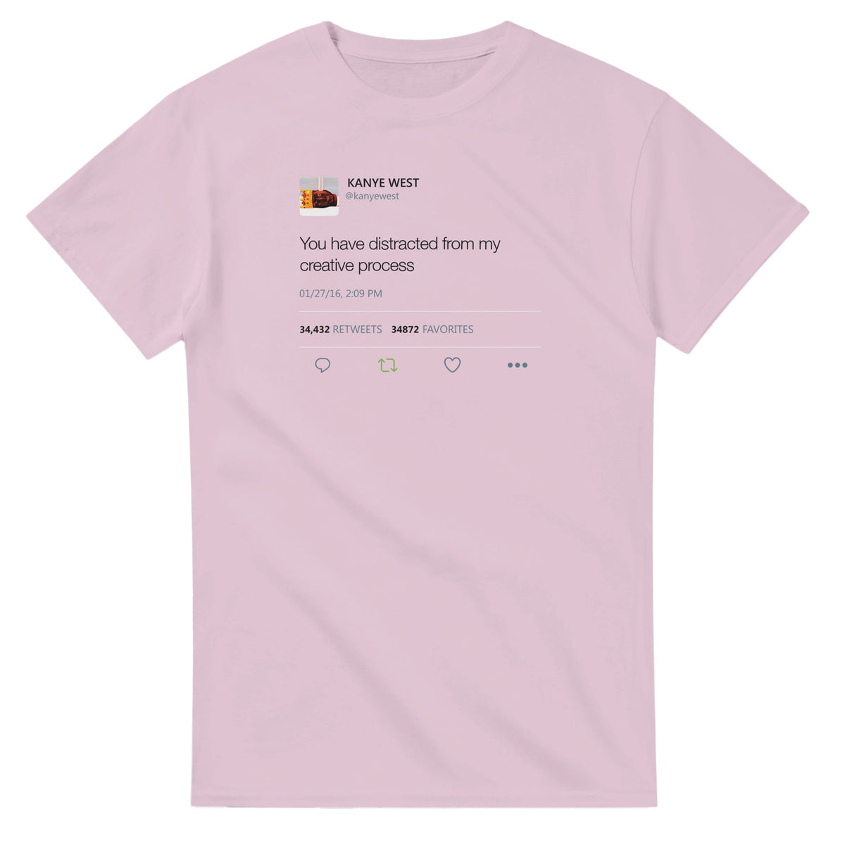 Creative Process Kanye West Tweet Tee-Light Pink-S-Bootlg