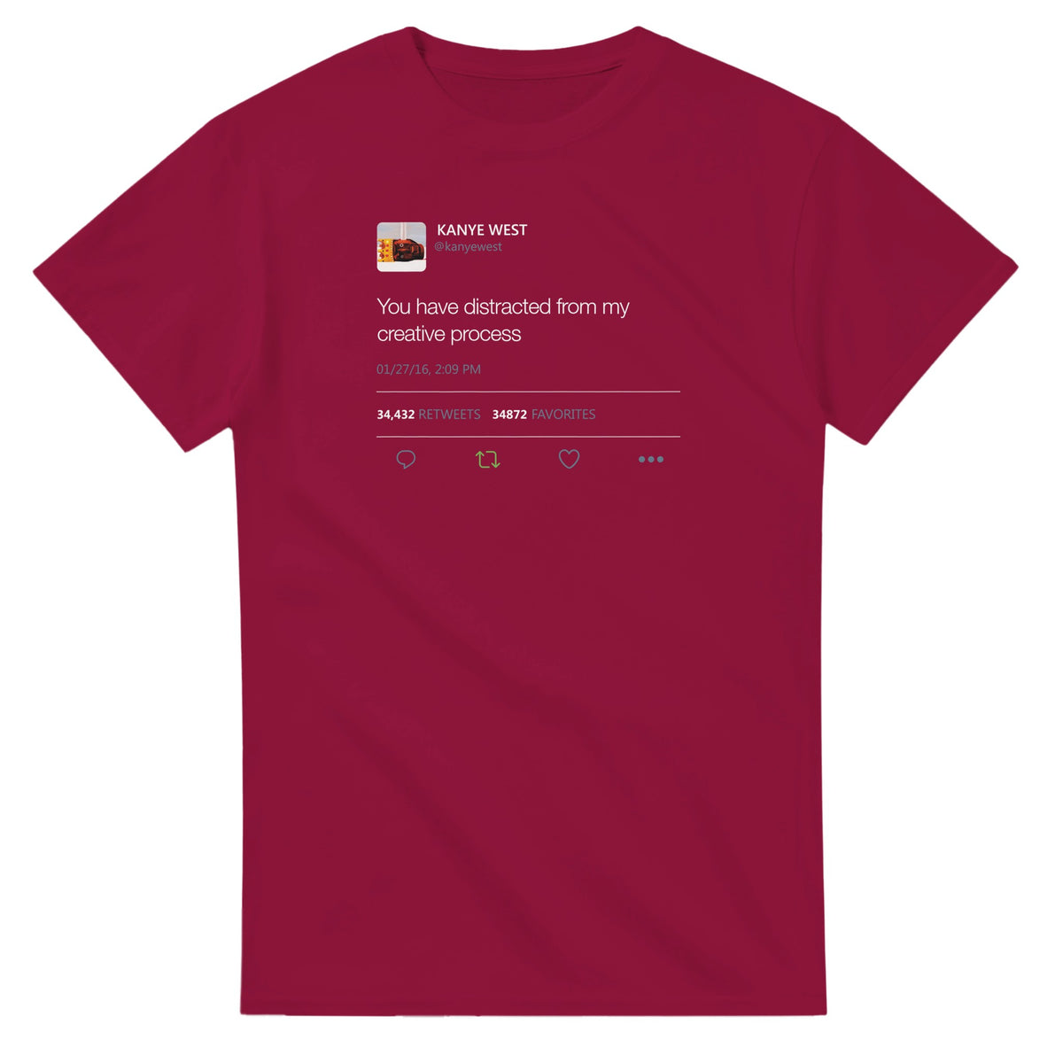 Creative Process Kanye West Tweet Tee-Cardinal Red-S-Bootlg